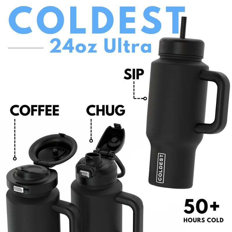 Coldest Insulated Water Bottle with Straw Lid