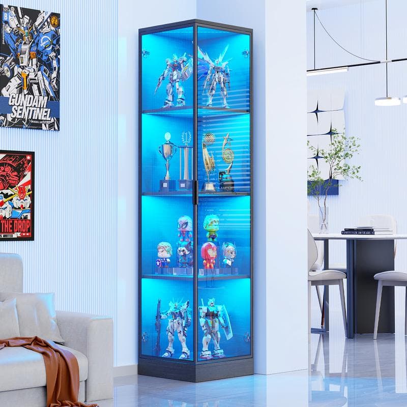 BROTTAR Corner Display Cabinet with LED Lights