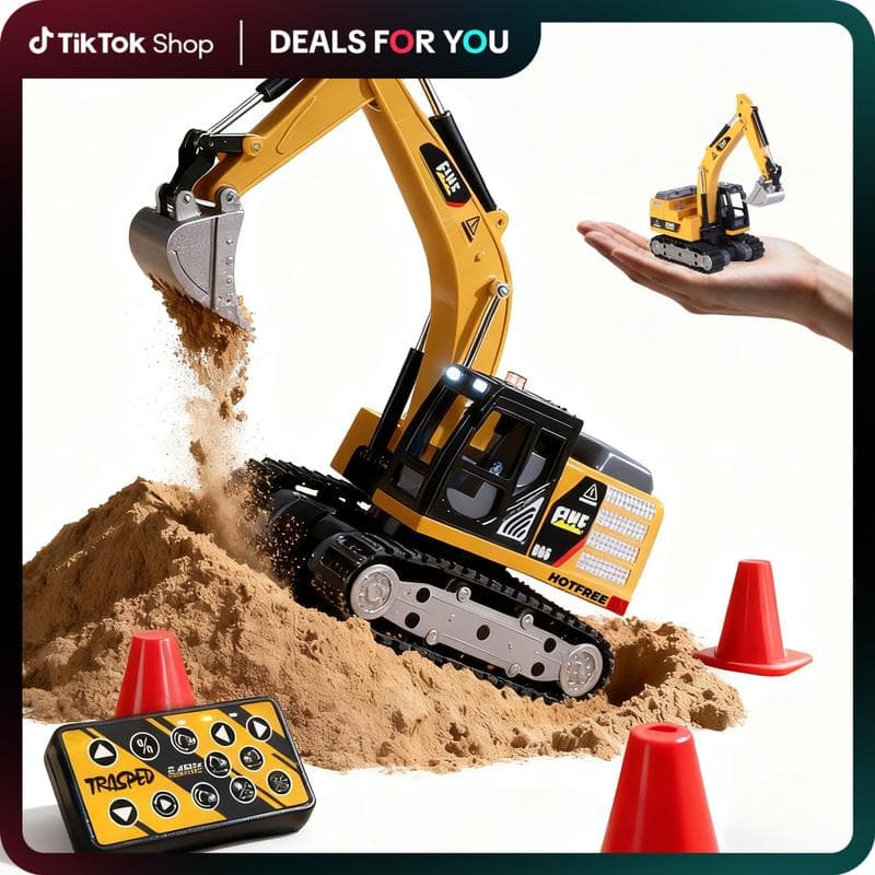 1:64 Mini RC Excavator Toy