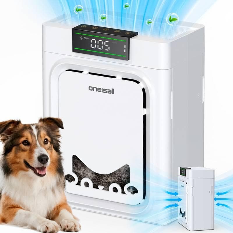 Oneisall Pet Air Purifier 3-in-1 with Washable HEPA Filter
